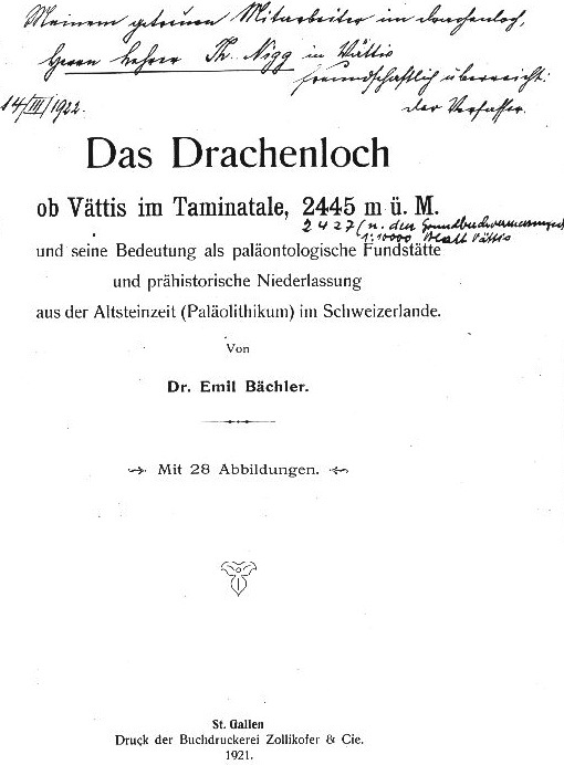 Das Drachenloch ob Vättis im Taminatale